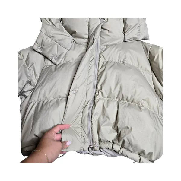 Lululemon Wunder Puff‎ Super-Cropped Jacket in Heathered Raw Linen Size: 12 - Image 5