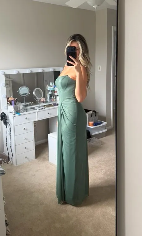 Azazie Anais Eucalyptus Maxi Dress - Image 4