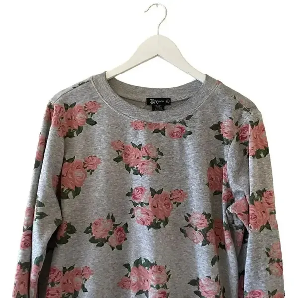 Miss Chievous Gray Pink Roses Chabby Chic Romantic SZ XL #1790 - Image 3