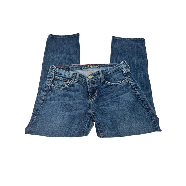 Y2K American Eagle Hipster Jeans Bootcut Low Rise‎ Stretch Women's 6 - Image 6