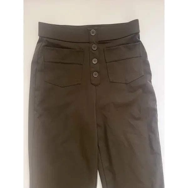 Halara Womens Day Stretch High Waisted Straight Leg Pants Sz M Green Pull On - Image 3