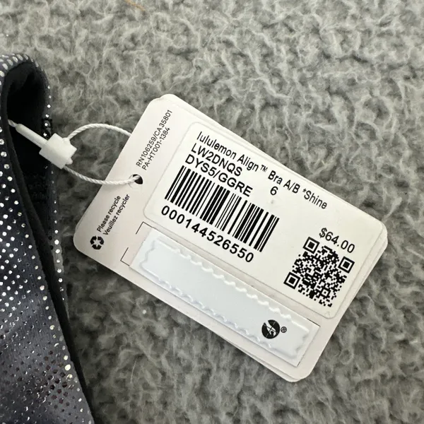 NWT Lululemon‎ Align Bra Shine Gray Reversible Athletic Athleisure Women's 6 - Image 5