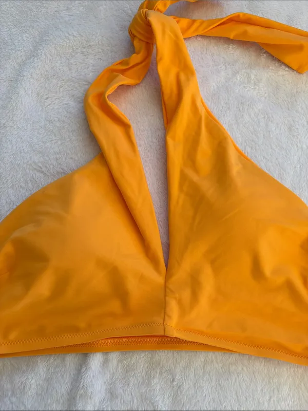 Aerie size large High-Waist Halter Bikini Set - Bright Orange - Image 7