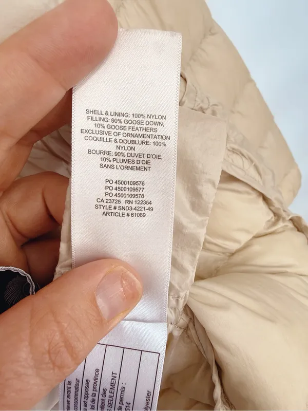 Aritzia TNA The Little Puff Packable Down Jacket Beige Size XS - Image 12