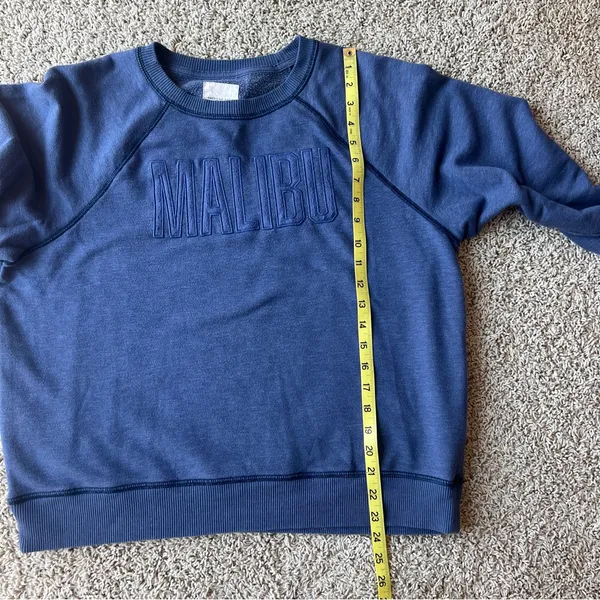 Vintage American Eagle Malibu Sweatshirt Sz Large Denim Blue Fleece R9 - Image 9