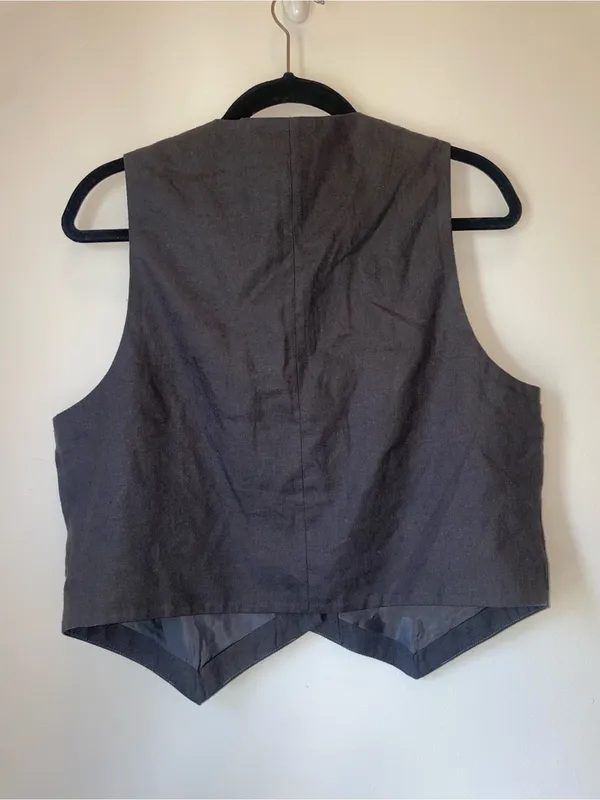 American Eagle Outfitters Gray Tailored Vest - Image 3