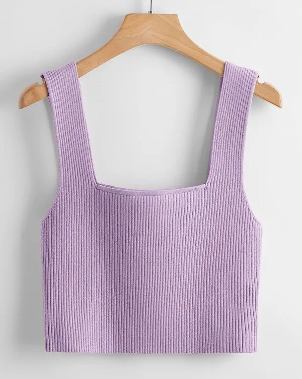Amazon Square Neck Knit Tank Top - Image 2