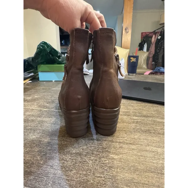 Miz Mooz Zuzu Wedge Leather Bootie In Brown‎ New Size 40 US 9-9.5 - Image 4