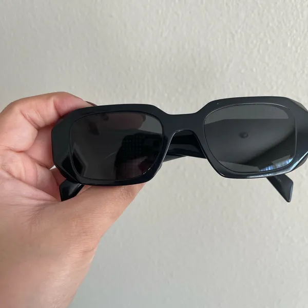 Prada Glossy Black Symbole PR 17WS Geometric Sunglasses - Image 7