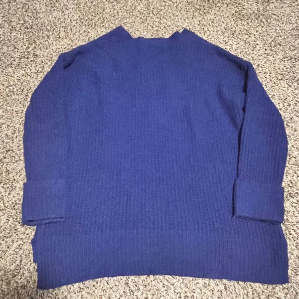Nine‎ West Navy Blue Ribbed V-Neck Sweater Casual Comfort Knit Plus Size 1X - Image 3