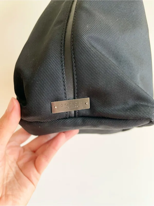 Vintage Coach Mercer Twill Leather Shoulder Hobo Bag 7432 Black Y2K 90s - Image 4
