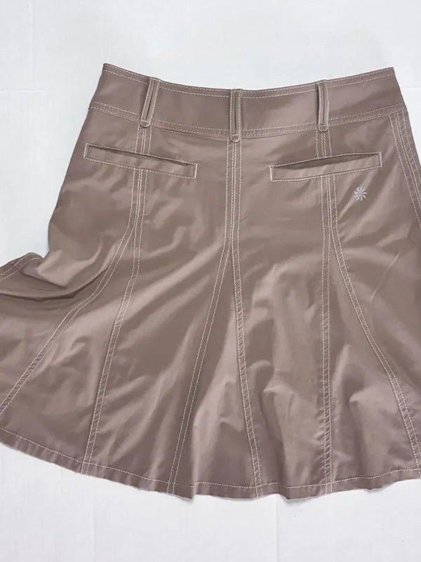 Athleta Whatever A-Line Skort Flare Active Skirt with Shorts - Size 4 - Tan - Image 4