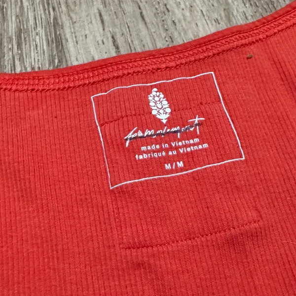 Free People Movement | Women's Red Square Neck Ribbed Crop Tank‎ Top, Size M - Image 4