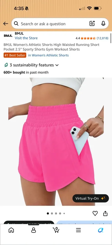 Women’s running shorts Pink Size L - Image 5