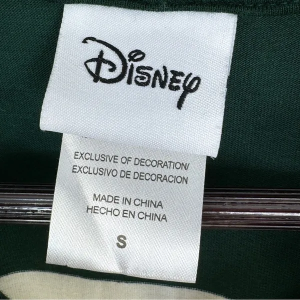 Disney Bambi Y2K Rugby Stripe‎ Cropped Polo Shirt Green White Small Long Sleeve - Image 10