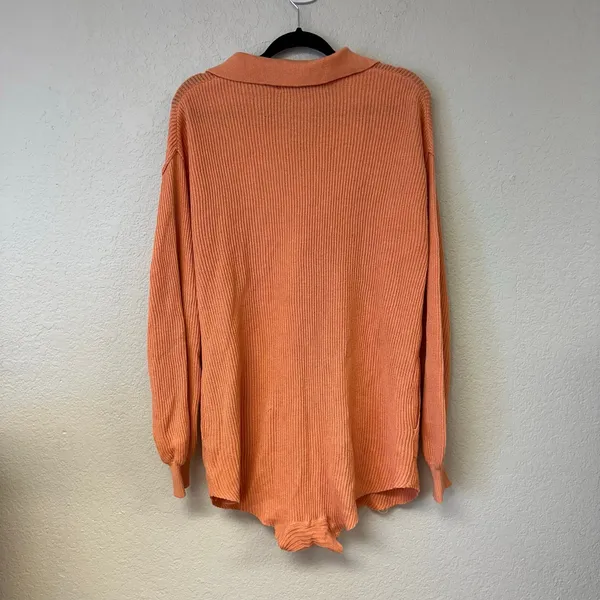 Free People Long Sleeve Picnic Sweater Linen Blend Romper Size XS - Image 4
