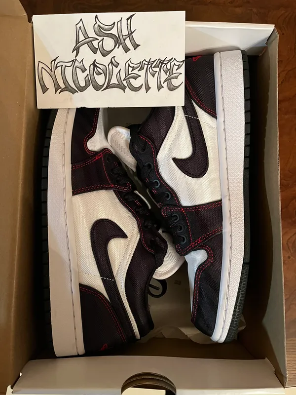 Air Jordan Wmns 1 Low SE Utility ‘White Black Red’ - Image 7