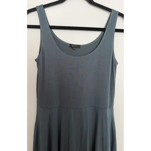 Quince Women Tencel Jersey Fit & Flare Dress Dark Olive Women's Size Medium - Image 3
