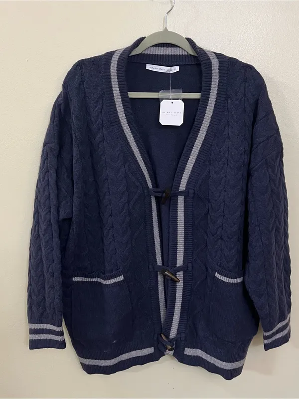NEW Altar’d State Navy Knit Cardigan Sweater Size Large NWT - Image 4