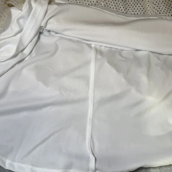 New LuLaRoe Womens Size Large Lucy Skirt White Gold Foil Diamond Lined Party - Image 9