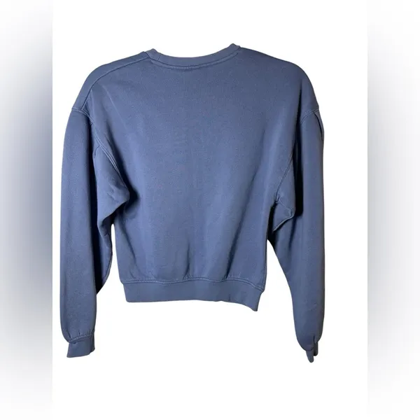 H&M‎ Divided Oversized Crewneck Sweatshirt Womens S Dusty Blue Fleece - Image 3