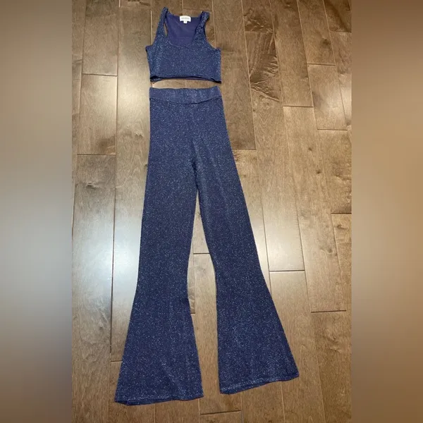 NWOT Superdown sparkly flare pants set - Image 3