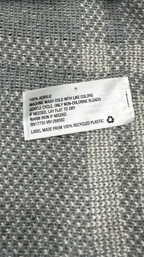 Merona Women’s Plaid Knit Cardigan Open Front Gray/Cream Size Medium - Image 6
