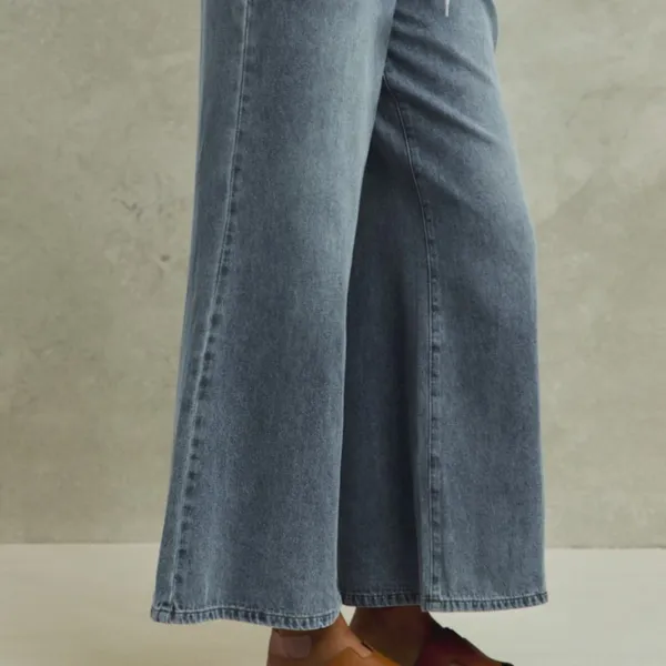 SO ME Mid Rise Elastic Waist Flare Denim‎ Jeans - Image 2