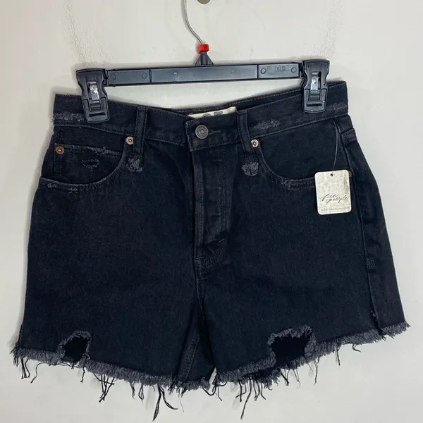 Free People Makai Cutoff Jean Shorts in Washed Black size 25 - Image 2