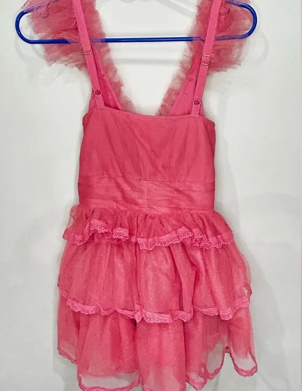 LoveShackfancy Pink Tulle Ruffled ZoRina Lace Trim Mesh Mesh Dress 00 - Image 7