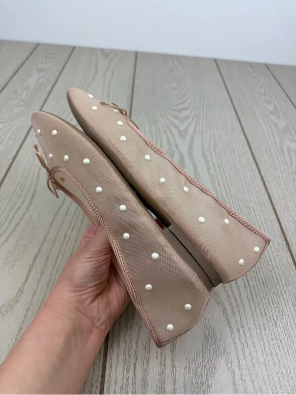 On 34th Women's Friyaa Mesh Ballet Flats 8.5M Nude White Pearl $69.50 - Image 4