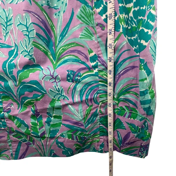 Lilly Pulitzer Lettie Dress Sz‎ 4 Purple Iris On The Chase Puff Sleeve Tropical - Image 8