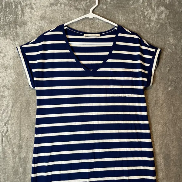 Peruvian Connection‎ Newport Maxi Striped Short Sleeve Dress Sz Small - Image 2