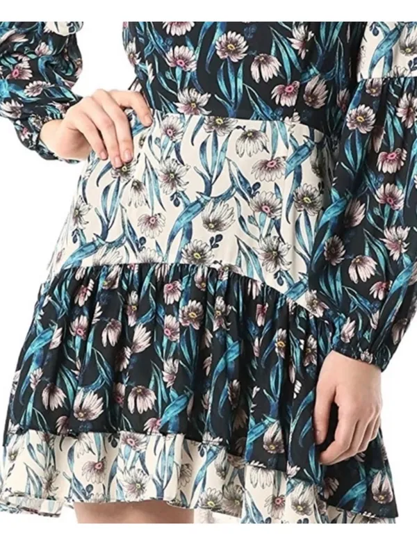 ELLIATT Emilia Long Sleeve Floral Sweetheart Neckline Mini‎ Dress Size Small - Image 3