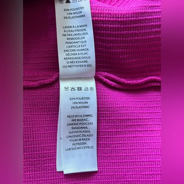 Sincerely Jules Vibrant Pink One-Shoulder Bodycon Dress Size L - Image 6
