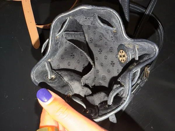 Tory Burch Bucket Bag Leather Drawstring - Image 8