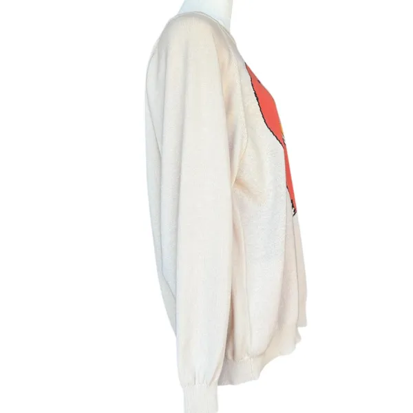 Urban Outfitters Cooperative Oversized Fox Love Cream Sweater Sz S‎ - Image 5