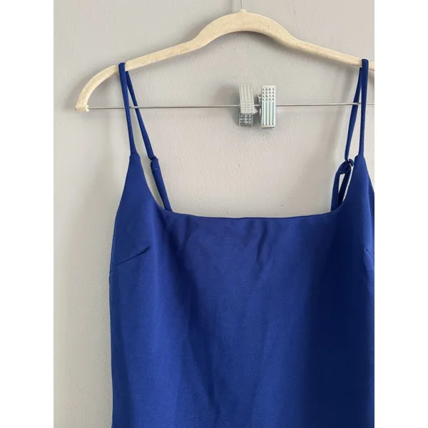 NWT Lulus Compelling Composure Blue Sleeveless Ruffled Bodycon Mini Dress Medium - Image 5
