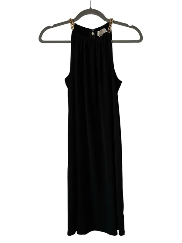 MICHAEL Michael Kors Chain Halter Dress Black Cocktail Evening Sleeveless S - Image 3