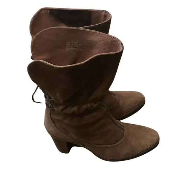 Clarks Artisan Boots Women 7M Brown Excellent Leather Lace Up Corset‎ Block Heel - Image 6