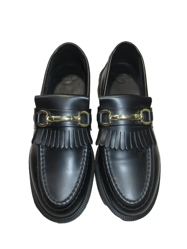 NEW Dr. Martens Adrian Snaffle in Black Smooth Leather Kiltie Loafers W 8 / M 7 - Image 8