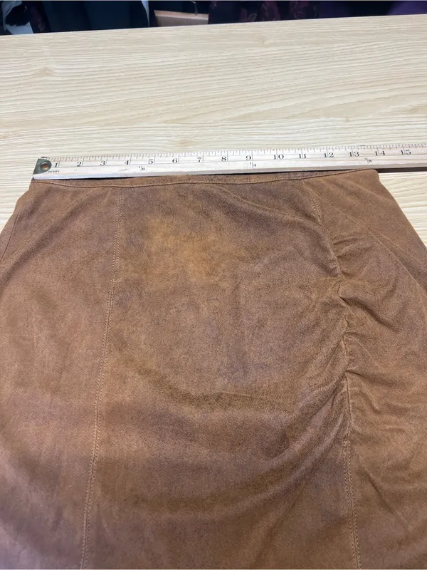 Free People Rumi Ruched Mini Skirt — Chestnut Brown - Image 11