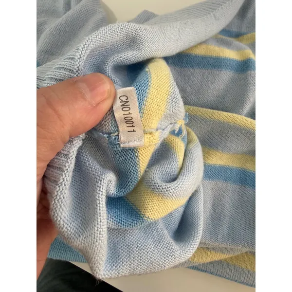 Joie Blue Striped Knit V-Neck Pullover Hoodie Sweater XS NWOT‎ CNO10011 Nautical - Image 4