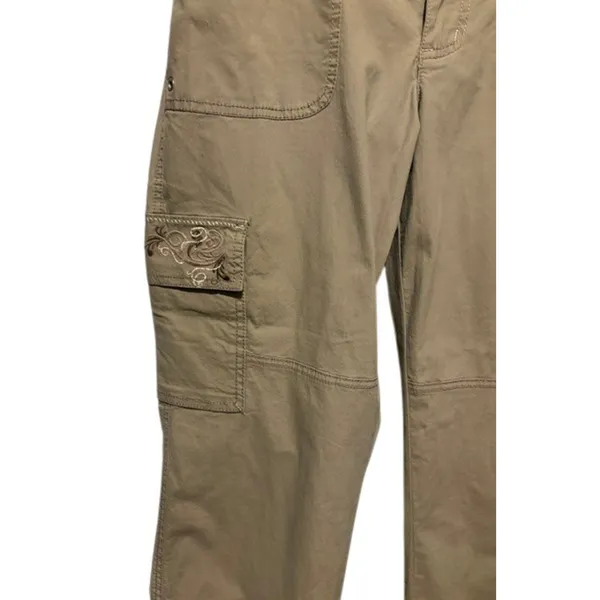 Cache Crop Cargo Pant Rhinestone Stud Adjustable Length Embellished NWT $98 Sz14 - Image 6