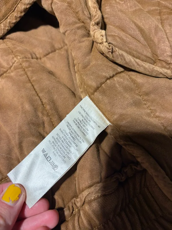 Free people dolman Quilted knit coconut Brown Zip-Front Jacket XS - Image 9