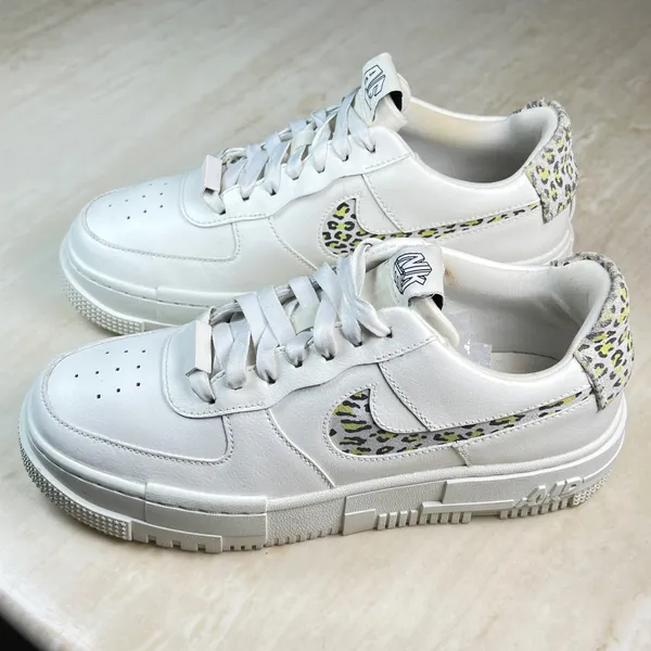 Nike Air Force 1 Pixel Leopard White Womens Sneakers DH9632-101 Size 8 - Image 3