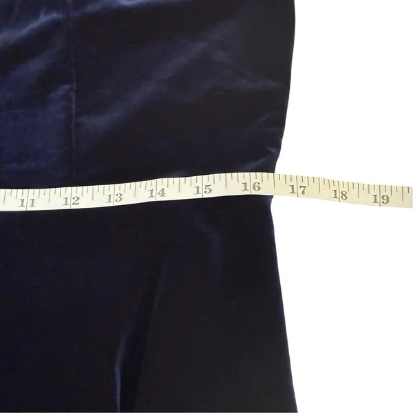 Lulus Wrapped in Luxe Navy Blue Velvet Bell Sleeve Skater Dress XL Dark Romantic - Image 9