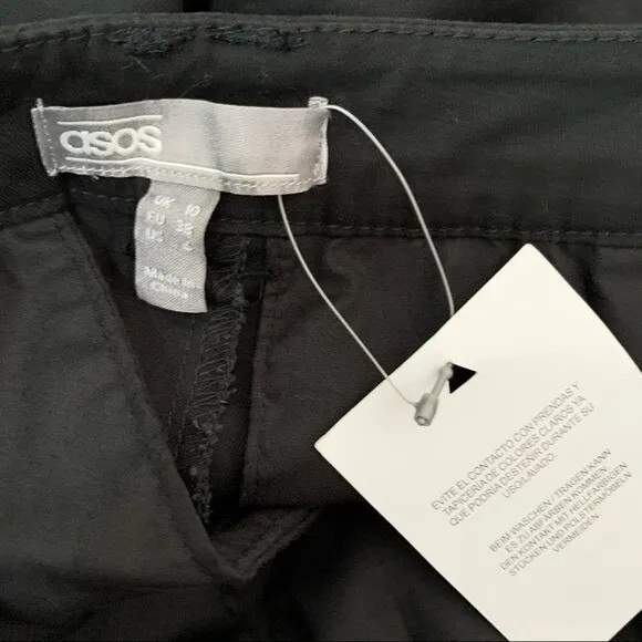 ASOS Pants 6 Black High Rise Slim Fit Stretch‎ Trousers Career NWT Sleek - Image 7