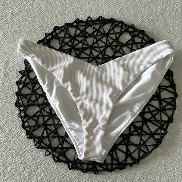Beach Riot Vanessa High cut Bikini Bottom, White, Size Medium, $88 - Image 4