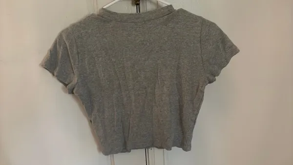 Hollister Cropped T-Shirt Grey - Image 5
